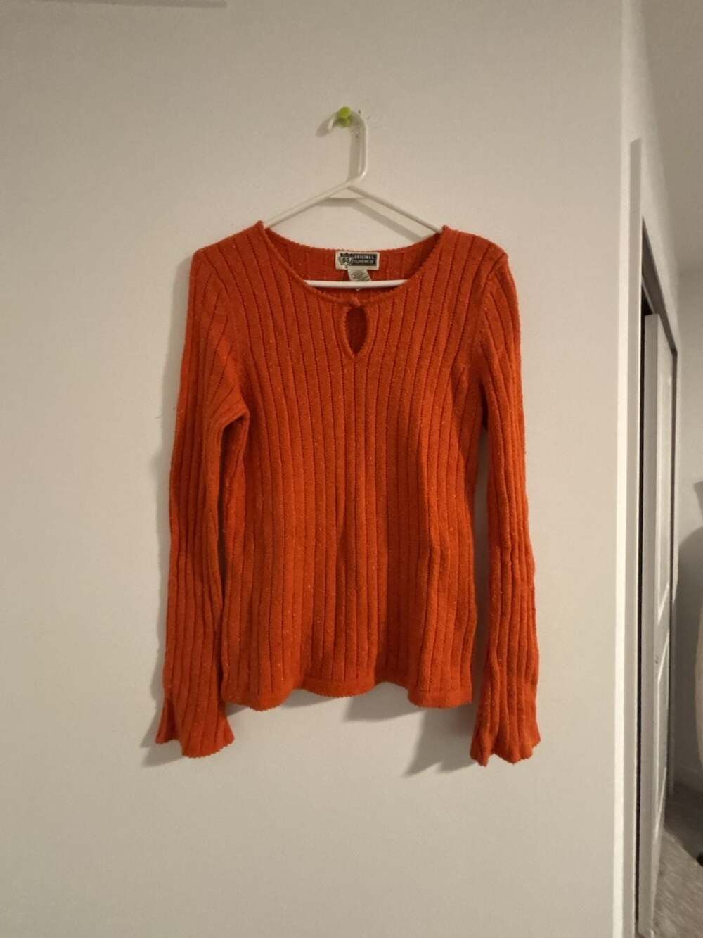 Route 66 Original Clothing Co. Keyhole Sweater Size Medium Orange